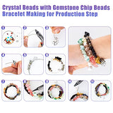 Ring Making Kit wiht Crystal Beads,Ybxjges 1880Pcs 32 Colors Crystal Jewelry Making Kit with Gemstone Chips Beads Jewelry Making Supplies for Bracelet Necklace Earring Jewelry Making