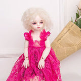 MagiDeal Adorable Rose Red One-piece Party Dress Princes Lace Skirt for 1/3 1/4 BJD SD AS DZ LUTS Dollfie Dress Up Accessories