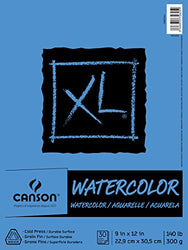Canson XL Series Watercolor Textured Paper Pad for Paint, Pencil, Ink, Charcoal, Pastel, and