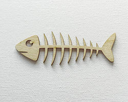 Unfinished wood shapes - Fish skeleton shape