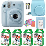 Fujifilm Instax Mini 12 Instant Camera Pastel Blue with Fujifilm Instant Mini Film Value Pack 40 Sheets + Accessories Including Blue Carrying Case with Strap, Photo Album, Stickers (Pastel Blue)