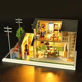 ZQWE Modern Japanese Style DIY Assembled House Doll House 3D Wooden Miniature Doll House Furniture Toy Kit with Dustproof 1:24 Scale Creative Gift for Family and Friends, ZQWE-USDIYHOUSE2132