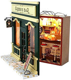 Kisoy DIY Dollhouse Kit, Exquisite Miniature with Furniture, Dust Proof Cover and Music Movement, for Your Perfect Craft (Green' s bar)