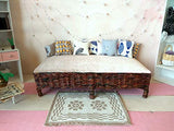 Miniature Bed 1:6 scale Couch Sofa Wicker Handmade Dollhouse Furniture 12-inch