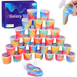 D'ALBA Slime Kit, 28 Pack Galaxy Slime Bulk, Party Favor for Kids, Non Sticky, Stress Relief, Super Soft Putty Slime Toy for Girls & Boys, Birthday Gift, Christmas Stuffer