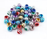 Honbay 50pcs 10mm Mix Color Pattern Aluminum Carving Spacer Beads Metal Loose Beads for Jewelry