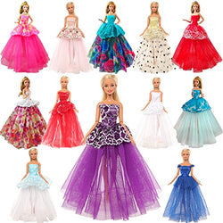 Barwa Lot 7 Pcs Doll Dresses Handmade Fashion Wedding Party Ball Gown Lace Dresses Outfits Compatible for 11.5 inch Doll