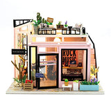 GuDoQi DIY Miniature Dollhouse Kit, Mini Dollhouse with Furniture, Tiny House Kit Plus Dust Cover and Music Movement, DIY Miniature Kits to Build, Great Handmade Crafts Gift Idea, Music Studio