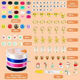 Clay Beads for Jewelry Making, Bracelet Making Kit, 5200 Pcs, 20 Colors Round Polymer Clay Beads, 8 mm Spacer Heishi Beads with Pendant Charms Kit and Elastic Strings for Bracelets Making