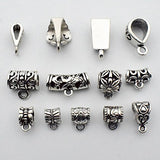 100g (about 75pcs) Mixed Antique Tibetan Silver Bail Tube Beads,Spacer Bead，Bail beads，Bead