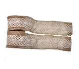 RayLineDo 2Pcs Natural Burlap Ribbon Rolls with White Laces for DIY Handmade Christmas Gift Wedding