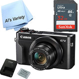 Canon G7X Mark II Digital Camera - Wi-Fi & NFC Enabled (Black) with Free SanDisk Ultra 32GB SDHC