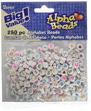 Darice Acrylic Round - White with Colored Letters Alphabet Beads