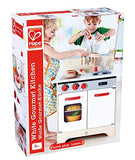 Hape Gourmet Kitchen Toy Fully Equipped Wooden Pretend Play Kitchen Set with Sink, Stove, Baking Oven, Cabinet, Turnable Knobs & Spice Shelf, Red