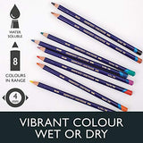 Derwent Inktense Wash Set, Includes 8 Inktense Pencils, 1 Spritzer, 1 Waterbrush, 1 Paint Brush