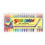 U.S. Art Supply Super Crayons Set of 36 Colors - Smooth Easy Glide Gel Crayons - Bright,