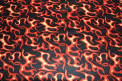 1 X Fleece Printed MISC Flame Print Fabric By the Yard