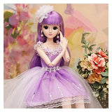 HUIEU New 60cm BJD Doll 18 Joints Movable Princess Dress Doll Set 4D Eyes Fashion 1/3 Girl Dress Up Toy Gift Gift Accessory Package Window Decoration Crafts Cute (Color : 10, Size : Doll and Clothes)