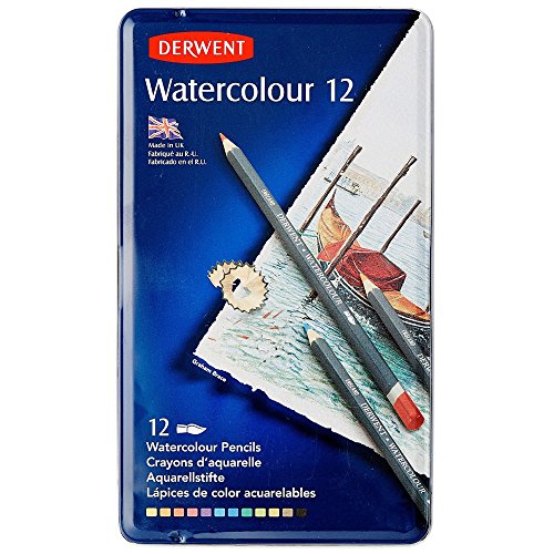 Derwent 12 Watercolor Pencil Metal Tin Set