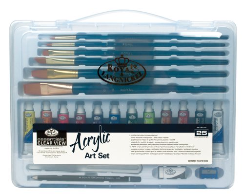 Royal & Langnickel RSET-ART3202 Essentials Clear View Acrylic Painting Set, Large