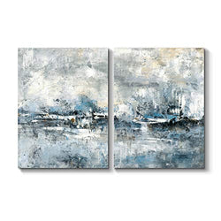 TAR TAR STUDIO Abstract Canvas Artwork Wall Art: Abstract Picture Painting with Heavy Texture on Canvas for Office (18" W x 24" H x 2 PCS, Multiple Style)