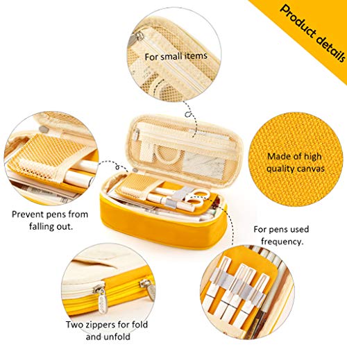 EASTHILL Big Capacity Pencil Pen Case Office College School Large Storage  High Bag Pouch Holder Box Organizer Yellow Orange