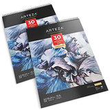 ARTEZA 18X24” Drawing Pad, Pack of 2, 60 Sheets (75 lb/120gsm), 30 Sheets Each, Spiral bound,