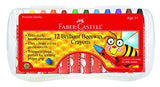 Faber-Castell Beeswax Crayons in Durable Storage Case, 12 Vibrant Colors