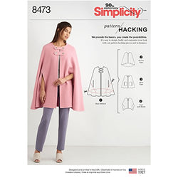 Simplicity Pattern Hacking Women's Hi-Low Cape, Short Cape, and Banded Cape Sewing Patterns, Sizes XS-XL