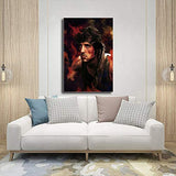 Rambo First Blood Classic Movie Poster Canvas Poster Wall Art Decor Print Picture Paintings for Living Room Bedroom Decoration Unframe:20×30inch(50×75cm)