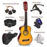 30" Left Handed Wood Guitar with Case and Accessories for Kids/Girls/Boys/Teens/Beginners