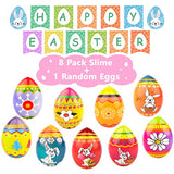 9 Pack Slime Egg Kit, Butter Slime with Bunny Charm, Super Stretchy and Non-Sticky, Party Favor, Stress Relief DIY Toy for Girl and Boy.