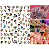Cartoon Nail Art Stickers, 9 Sheets Cute Nail Decals DIY Anime Design, 3D Self Adhesive Nail Art Supplies for Girls Kids Women, Kawaii Nail Stickers Designer Manicure Decoration Gifts