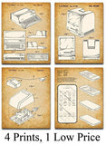Original Steve Jobs Computer Patent Art Prints - Set of Four Photos (8x10) Unframed - Makes a Great Gift Under $20 for Computer Geeks/Gurus and Tech Support