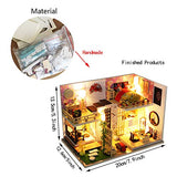 WYD Wooden Miniature Doll House Kit DIY Scenery Building Model 3D Puzzle Present Give Family and Friends Birthday Wedding Gift Father's Day Love