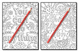 Live Your Dreams: An Adult Coloring Book with Fun Inspirational Quotes, Adorable Kawaii Doodles, and Positive Affirmations for Relaxation