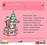Kisoy DIY Dollhouse Kit,Exquisite Miniature with Furniture, Dust Proof Cover and Music Movement, Your Perfect Craft Gift for Friends, Lovers and Families (Christmas Reverie)