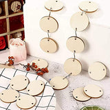 60 PCS 4 Inch Unfinished Wood Circles Round Slices with Sanding Sponge Wood Drink Coasters for Painting, Writing, DIY Supplies, Engraving and Carving, Home Decorations