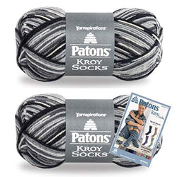 Patons Kroy Socks Yarn, 2-Pack, Slate Jacquard Plus Pattern