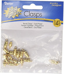 Jewelry Designer 1880-32 Brass Barrel Clasp Gold Plated 14 Pc Pk