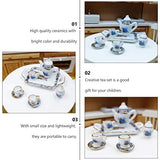 DOITOOL 8PCS Miniature Porcelain Ceramic Tea Set Dollhouse 1/12 Miniatur Dish Cup Plate Classic Dollhouse Kitchen Accessories for Children Kids