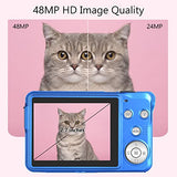 Digital Camera, Vologging Camera 48MP 2.7K with 16X Digital Zoom Compact Camera with 32 GB SD Card and 1 Battery (Blue)