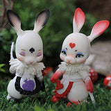 MEESock 1/12 Cute Small Rabbit BJD Dolls 9cm 3.5inch Cosplay SD Doll DIY Toys, with Clothes Makeup, Two Styles are Available, Children's Creative Toys,Eyes Closed