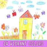 XIANGZI Crayons for Kids Ages 4-8,Jumbo Crayons for Toddlers-24 Colors,Easy to Hold Big Crayons for Kids,Non Toxic Safety Crayons for Toddlers.