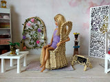 Miniature Rocker Chair 1:6 Scale Handmade Wicker Furniture Hanging 12-inch Doll