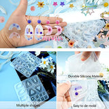 Resin Jewelry Molds Silicone, 2 PCS Earring Resin Molds with Hole, Resin Casting Molds for DIY Crafting Earrings Necklace Pendant Keychains Jewelry Making