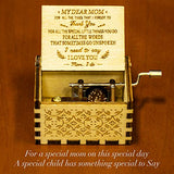 My Dear Mom Music Box Gift for Mom, Laser Engraved Mini Wooden Musical Box Mechanism Vintage Gift Vintage Decorative Box for Mother's Birthday Day Mother's Day Thanksgiving Day Valentine's Day