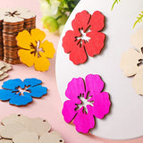 40 Pcs 3 Inch Unfinished Flower Wood Cutout Wood DIY Crafts Cutouts Hanging Ornaments Blank Gift Tags Wooden Slices for Kids DIY Projects Birthday Party Anniversary Decoration
