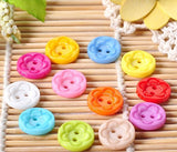 RayLineDo One Pack of 300 Pieces/Pack 13mm Mixed Colours Round Shape 2 Holes Plastic Buttons
