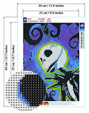 YNC Full Drill The Nightmare Before Christmas Square Diamond Painting Skull by Number Kits for Adults and Children Crystal Rhinestone Cross Stitch Halloween Gift for Wall Decoration-YNC007 (Purple)
